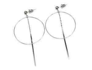 【送料無料】ジュエリー・アクセサリー ボールバーサークルハンギングイヤリングbo1196e boucles doreilles pendantes avec boule, barre et cercle contour ac