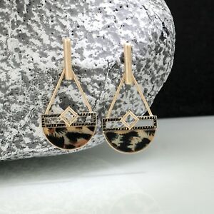 【送料無料】ジュエリー・アクセサリー ゴールデンイヤリングモチーフスケールタートルドプリントboucles doreilles dore geometrique motif ecaille tortue imprime leopard aa29