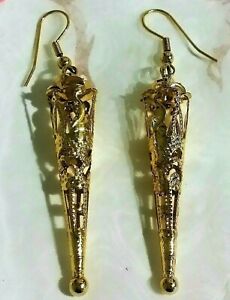 【送料無料】ジュエリー・アクセサリー ジュエルヴィンテージイヤリングオレユブークルオープンbijou vintage earrings boucles doreilles forme parapluie metal dore ajoure r150