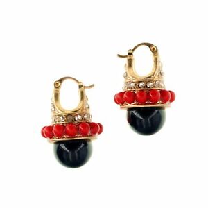 【送料無料】ジュエリー・アクセサリー ゴールデンスリーピングイヤリングミニレッドパールブラックレトロヴィンテージboucles doreilles dormeuse dore mini perle rouge noir retro vintage qd1 13,665円
