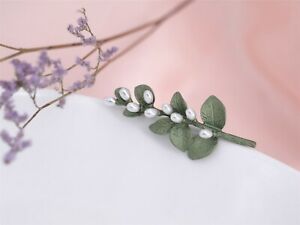 【送料無料】ジュエリー・アクセサリー ピンブローチツリーブランチグリーンパールレトロbroche pin une branche darbre feuille email vert perle blanc retro xz7
