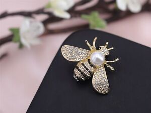 【送料無料】ジュエリー・アクセサリー ピンゴールデンブラックストラスパールビーオリジナルヴィンテージbroche pin dore noir strass perle abeille insecte animal original vintage xz8