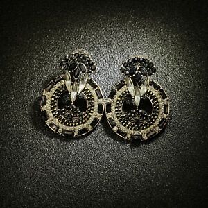 【送料無料】ジュエリー・アクセサリー ゴールデンイヤリングビッグエスニックチップクリスタルブラックアールデコバロックboucles doreilles dore gros puces ethnique cristal noir art deco baroque xx29