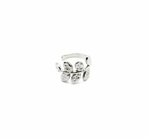 【送料無料】ジュエリー・アクセサリー シルバースチールローレルリーフリングbo1851f bague doreille feuilles de laurier acier argente