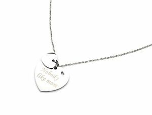 【送料無料】ジュエリー・アクセサリー ファインシルバースチールチェーンカラーハートメッセージママcc1495e collier fine chaine acier argente et coeur message nobody like mom