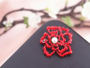 【送料無料】ジュエリー・アクセサリー ピンピンゴールデンレッドパールピンクイブニングbroche pin dore rouge email perle blanche fleur rose filigrane cadeau soiree xz7 13,665円