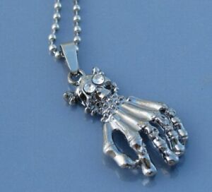 【送料無料】ジュエリー・アクセサリー メタルペンダントネックレスハンドスケルトンcollier metal pendentif main squelette tete de mort avec brillant neuf