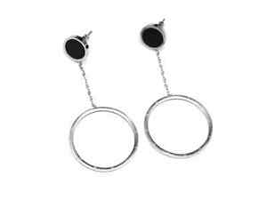 【送料無料】ジュエリー・アクセサリー ダブルブラックサークルハンギングイヤリングbo1154e boucles doreilles pendantes avec double cercles noir et contour ac 14,024円