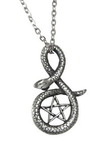 【送料無料】ジュエリー・アクセサリー スネークペンダントネックレススズペンタグラムcollier pendentif serpent et pentagramme en etain