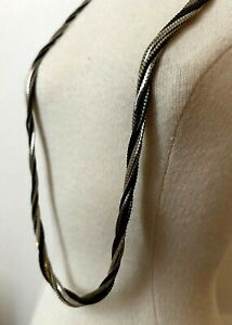 【送料無料】ジュエリー・アクセサリー コリアーヴィンテージノワールシルバーcollier vintage noir amp; argente tres beau etat neuf 47,5cm