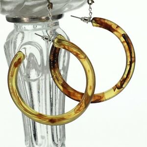 【送料無料】ジュエリー・アクセサリー イヤリングビッグクレオールリングパターンアンバーboucles doreilles gros creole anneau motif ecaille torture ambre 56mm m3
