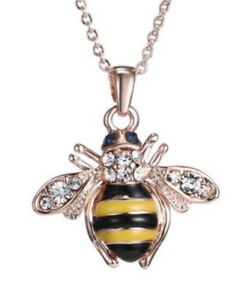 【送料無料】ジュエリー・アクセサリー ブラックイエロービーペンダントネックレスピンクスチールcollier pendentif abeille noir et jaune, acier rose 12,766円