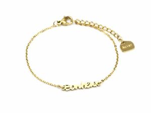 【送料無料】ジュエリー・アクセサリー チャームハピネスゴールデンスチールファインチェーンブレスレットbc2953f bracelet fine chaine avec charm bonheur acier dore