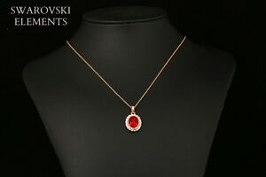 【送料無料】ジュエリー・アクセサリー スワロフスキーヴィンテージペンダントチェーンネックレスRダークレッドゴールドメッキcollier chaine pendentif vintage swarovskiR elements rouge sombre plaque or