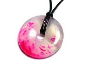 【送料無料】ジュエリー・アクセサリー ピンクアゲートネックレスcollier 40mm agate rose