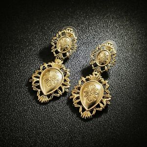 【送料無料】ジュエリー・アクセサリー イヤリングクーラスドレアールデコバロックメタルドロップカットboucles doreilles clous dore art deco baroque metal goutte gravure cisele bb7