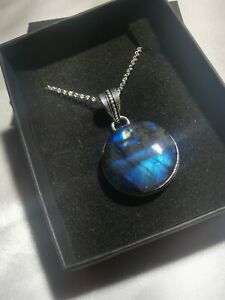 【送料無料】ジュエリー・アクセサリー シルバーメッキラブラドリットネックレスペンダントcollier et pendentif labradorite plaque argent 925