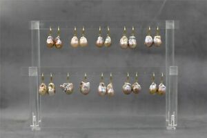 【送料無料】ジュエリー・アクセサリー イヤリングビッグパールバロックイレグリエローズboucles doreilles gros perle baroque culture veritable irregulier rose tz6 a1