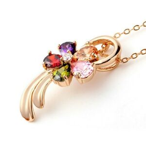 【送料無料】ジュエリー・アクセサリー ペンダントネックレスクリスタルゴールドメッキcollier pendentif fleur pour femme plaque or cristal multicolore
