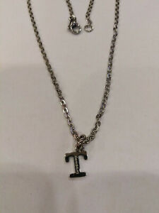 【送料無料】ジュエリー・アクセサリー ブラザーズウェイスチールネックレスナインbrosway, collier 45cm avec lettre initiale t en acier, neuf