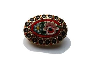 【送料無料】ジュエリー・アクセサリー ファンタジーミクロモザイクブローチbroche ancienne fantaisie micro mosaique