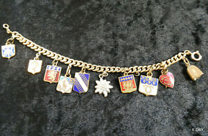 【送料無料】ジュエリー・アクセサリー ブレスレットブレロケスエクスソンbracelet a breloques ecussons vers 1950 environ