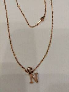 ジュエリー・アクセサリー ブラザーズウェイスチールローズネックレスナインbrosway, collier 45cm avec lettre initiale n en acier roses , neuf