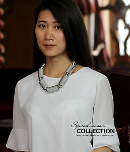 【送料無料】ジュエリー・アクセサリー ショートシルバーブラックストリングカラーグロスチェインレトロcollier court corde noir argente gros chaine retro zr 3