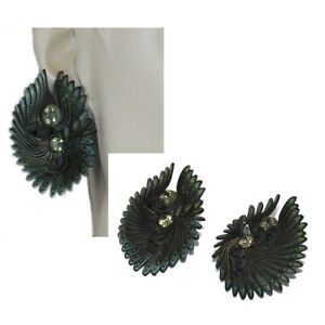 【送料無料】ジュエリー・アクセサリー イヤリングオリジナルシルバーメッキクリップグリーンクリスタルジュエルコンポジットboucles doreilles clips plaque argent originales composite vert cristal bijou