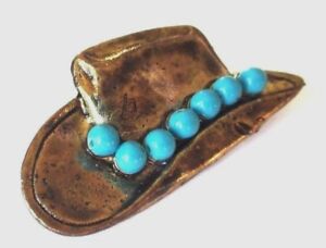 【送料無料】ジュエリー・アクセサリー ヴィンテージブローチゴールドbroche bijou vintage couleur or chapeau cow boy relief deco perle bleu 3470 14,425円