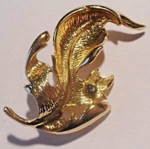 【送料無料】ジュエリー・アクセサリー レトロブローチリリーフクリスタルヴィンテージゴールドカラーbroche retro feuille en relief petit cristal noir bijou vintage couleur or 338