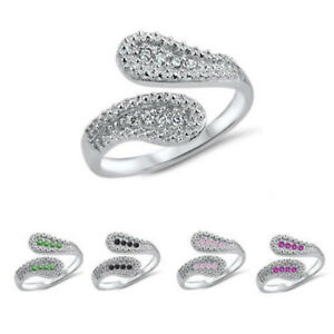 【送料無料】ジュエリー・アクセサリー ジルコニウムシルバースターリングリング925 argent sterling orteil bague volutes oxyde de zirconium bijoux reglable