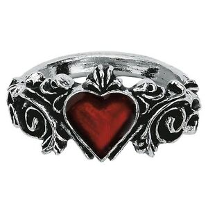 【送料無料】ジュエリー・アクセサリー ゴシックベトロタールレッドハートティンリングニューブラックシルバーiciel alchemy gothic betrothal coeur rouge etain bague argent noir nouveau