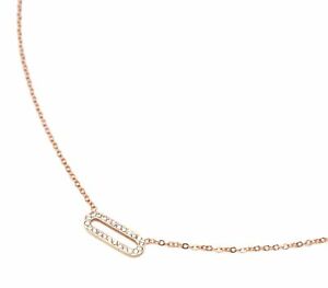 【送料無料】ジュエリー・アクセサリー ペンダントファインチェーンゴールドローズスチールカラーcc2430d collier fine chaine acier or rose avec pendentif rectangle arrondi