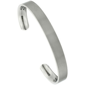 【貨物輸送無料】宝飾品・付属物 チタニウムフラットカフブレスレットマット8粍 titane plat manchette bracelet, finition mat confortable