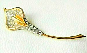 【送料無料】ジュエリー・アクセサリー ブローチラインストーンノイヴブローチmagnifique broche fleur dore strass neuve 9,9cm flower brooch pin 9,9cm