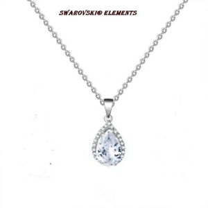 【送料無料】ジュエリー・アクセサリー スワロフスキーシルバーペンダントチェーンネックレスcollier chaine pendentif argente ovale swarovski elements transparents