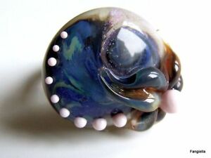 【送料無料】ジュエリー・アクセサリー ガラスリングガラススピナーブローチbague bleu en verre file au chalumeau par une artiste fileuse de verre sur annea