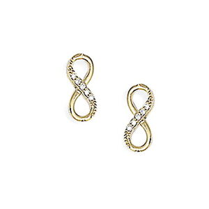 【送料無料】ジュエリー・アクセサリー イヤリングクラスゴールドプレートジルコニウムリングkbc boucles doreilles clous plaque or zirconiums anneau infini 10x4mm