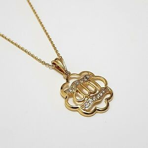 【貨物輸送無料】宝飾品・付属物 イスラムチェーンジュエリーコリーアッラーチェーンアッラーペンダントallah pendentif en or chaine islamique bijoux collier allah la chaine