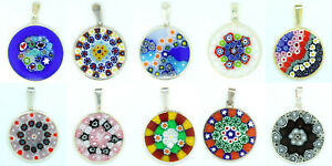【貨物輸送無料】宝飾品・付属物 ムラーノシルバーグラスデベニスペンダントpendentif murano verre argent de venice  divers couleurs