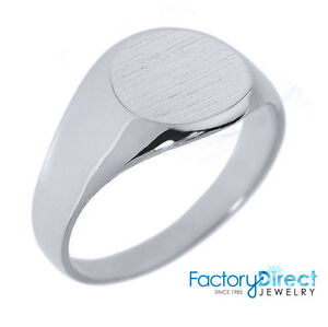 【貨物輸送無料】宝飾品・付属物 スターリングシルバーラウンドメンズシグネットリングsterling silver round engravable mens signet ring