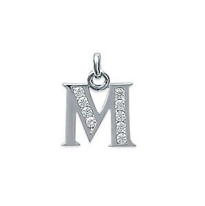 【送料無料】ジュエリー・アクセサリー イニシャルペンダントレターアージェントジルコニウムナインnouveau pendentif initiale lettre m argent amp; zirconium neuf