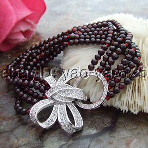 【送料無料】ジュエリー・アクセサリー ストランドラウンドガーネットブレスレットs102911 8 6 strands 4mm round garnet bracelet