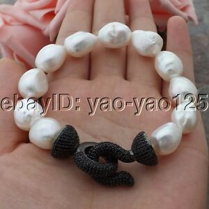 【送料無料】ジュエリー・アクセサリー ホワイトバロックパールブレスレットk052513 8 white baroque pearl bracelet