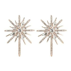 【貨物輸送無料】宝飾品・添え物 スワロフスキースノーフレークイヤリングRゴールドboucles doreilles flocon de neige swarovskiRelements de luxe dorees top qualite