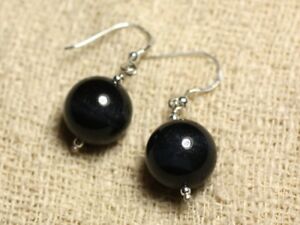 【貨物輸送無料】宝飾品・付属物 シルバーイヤリングファルコンアイboucles doreilles argent 925  oeil de faucon 14粍