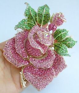 【送料無料】ジュエリー・アクセサリー ゴージャスローズフラワーブローチピンピンクオーストリアクリスタルgorgeous 512 rose flower brooch pin pink austrian crystal pendant ee02994c14