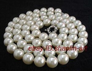 【送料無料】ジュエリー・アクセサリー レディースパールホワイトシェルネックレスmesdames,12mm la perle coquille blanc, collier, 82cm