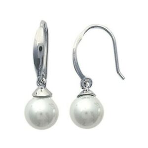 【貨物輸送無料】宝飾品・付属物 ソリッドシルバーイヤリングベージュパールboucles doreilles crochets en argent massif 9251000 perle beige de synthese